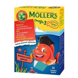 Moller's Omega 3 Ζελεδάκια για Παιδιά με γεύση Φράουλα, 36gummies